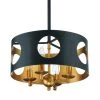 Odelle 4-Light Black and Antique Gold Pendant by Crystorama