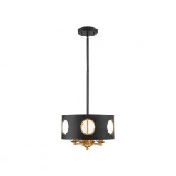 Odelle 4-Light Black and Antique Gold Pendant by Crystorama -Crystorama popular store black antique gold crystorama flush mount lights ode 700 bk ga fa 1000