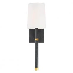 Weston 1-Light Black and Antique Gold Sconce by Crystorama