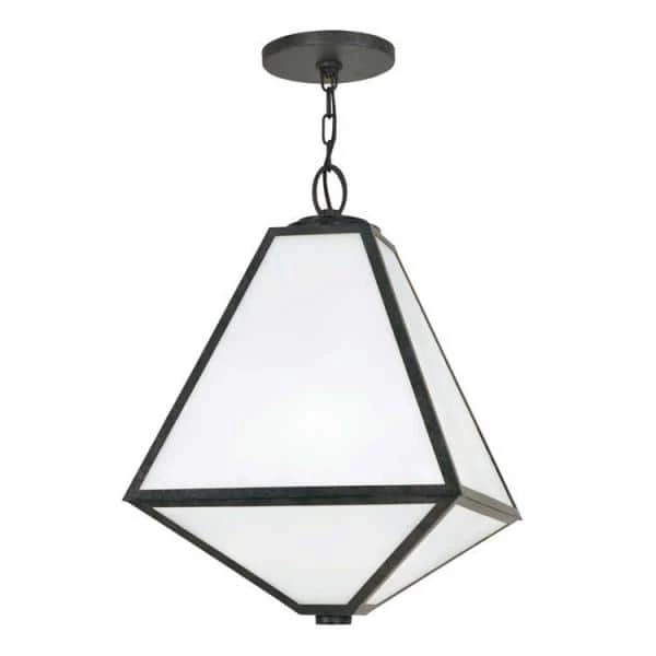 Glacier 3-Light Black Charcoal Lantern Outdoor Chandelier by Crystorama 4 Glacier 3-Light Black Charcoal Lantern Outdoor Chandelier by Crystorama - Image 2