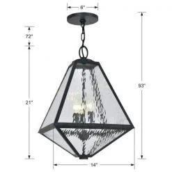 Glacier 3-Light Black Charcoal Lantern Outdoor Chandelier by Crystorama 11 Glacier 3-Light Black Charcoal Lantern Outdoor Chandelier by Crystorama -Crystorama popular store black charcoal crystorama outdoor chandeliers gla 9705 wt bc 1f 1000