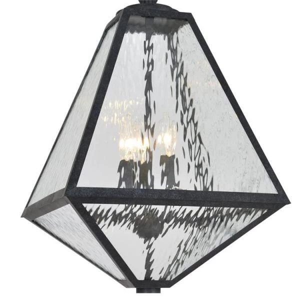Glacier 3-Light Black Charcoal Lantern Outdoor Chandelier by Crystorama 4 Glacier 3-Light Black Charcoal Lantern Outdoor Chandelier by Crystorama - Image 3