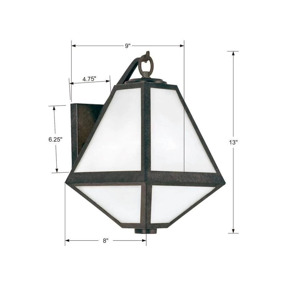 Glacier 1-Light Black Charcoal Outdoor Sconce by Crystorama 5 Glacier 1-Light Black Charcoal Outdoor Sconce by Crystorama - Image 4