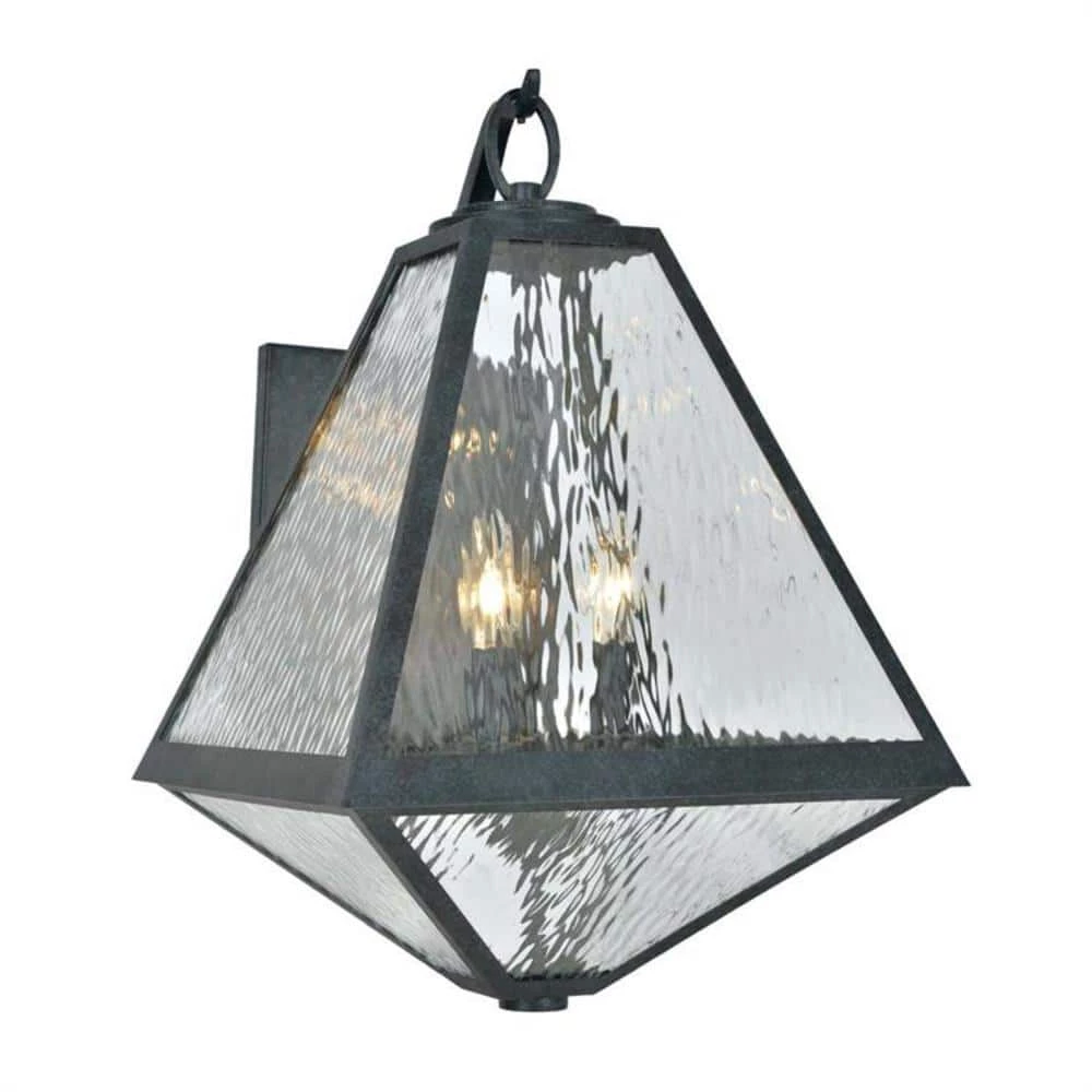 Glacier 3-Light Black Charcoal Outdoor Sconce by Crystorama 3 Glacier 3-Light Black Charcoal Outdoor Sconce by Crystorama