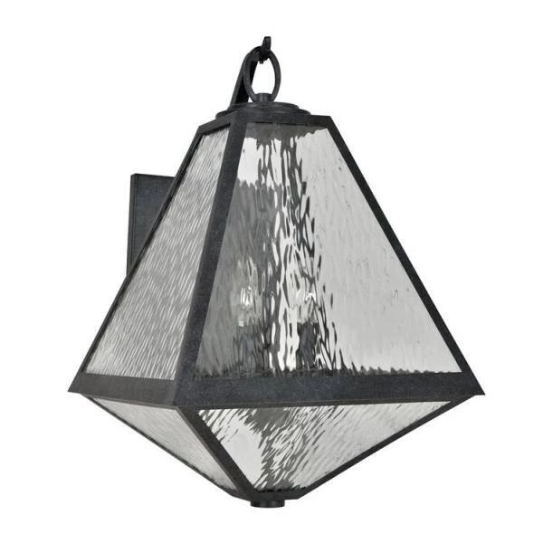 Glacier 3-Light Black Charcoal Outdoor Sconce by Crystorama 5 Glacier 3-Light Black Charcoal Outdoor Sconce by Crystorama - Image 3