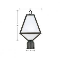 Glacier 1-Light Black Charcoal Outdoor Lantern with Shade by Crystorama -Crystorama popular store black charcoal crystorama post lanterns gla 9707 op bc 1f 1000