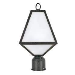 Glacier 1-Light Black Charcoal Outdoor Lantern with Shade by Crystorama