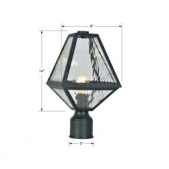 Glacier 1-Light Black Charcoal Outdoor Lantern with Shade by Crystorama -Crystorama popular store black charcoal crystorama post lanterns gla 9707 wt bc 1f 1000