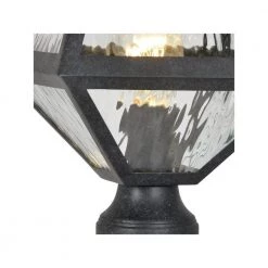 Glacier 1-Light Black Charcoal Outdoor Lantern with Shade by Crystorama -Crystorama popular store black charcoal crystorama post lanterns gla 9707 wt bc 4f 1000