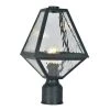 Glacier 1-Light Black Charcoal Outdoor Lantern with Shade by Crystorama