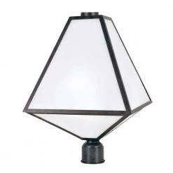 Glacier 3-Light Black Charcoal Outdoor Lantern with Shade by Crystorama