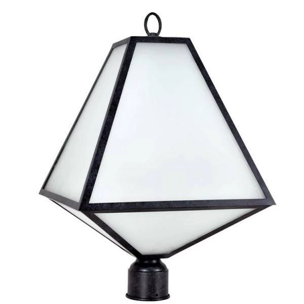 Glacier 3-Light Black Charcoal Outdoor Lantern with Shade by Crystorama 4 Glacier 3-Light Black Charcoal Outdoor Lantern with Shade by Crystorama - Image 2
