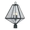 Glacier 3-Light Black Charcoal Outdoor Lantern with Shade by Crystorama