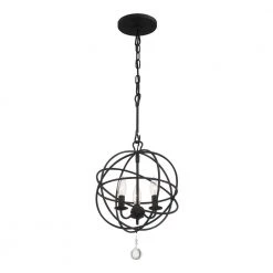 Solaris 3-Light Black Chandelier by Crystorama -Crystorama popular store black crystorama chandeliers 9225 bk 1f 1000