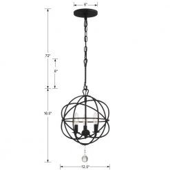 Solaris 3-Light Black Chandelier by Crystorama -Crystorama popular store black crystorama chandeliers 9225 bk 44 1000