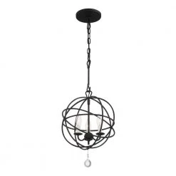 Solaris 3-Light Black Chandelier by Crystorama -Crystorama popular store black crystorama chandeliers 9225 bk 4f 1000