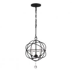 Solaris 3-Light Black Chandelier by Crystorama