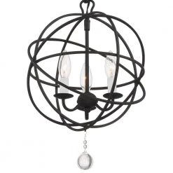 Solaris 3-Light Black Chandelier by Crystorama -Crystorama popular store black crystorama chandeliers 9225 bk fa 1000