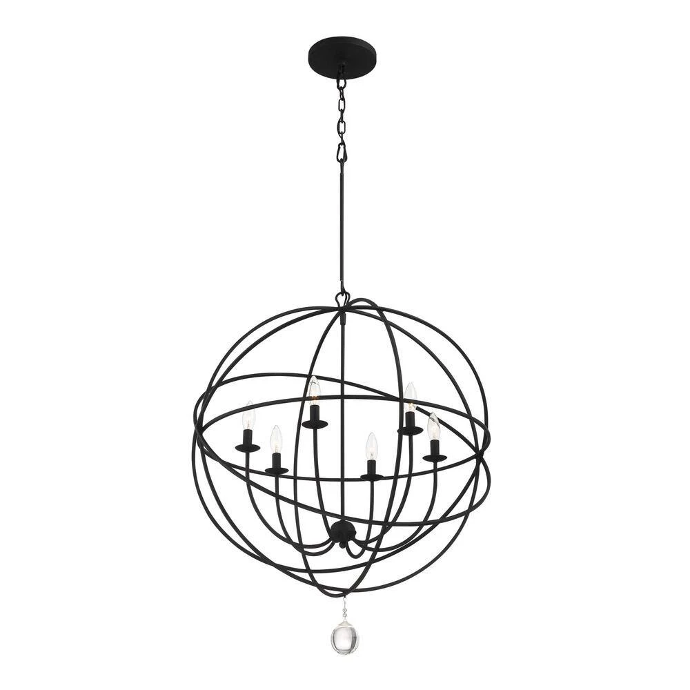 Solaris 6-Light Black Chandelier by Crystorama 6 Solaris 6-Light Black Chandelier by Crystorama - Image 4