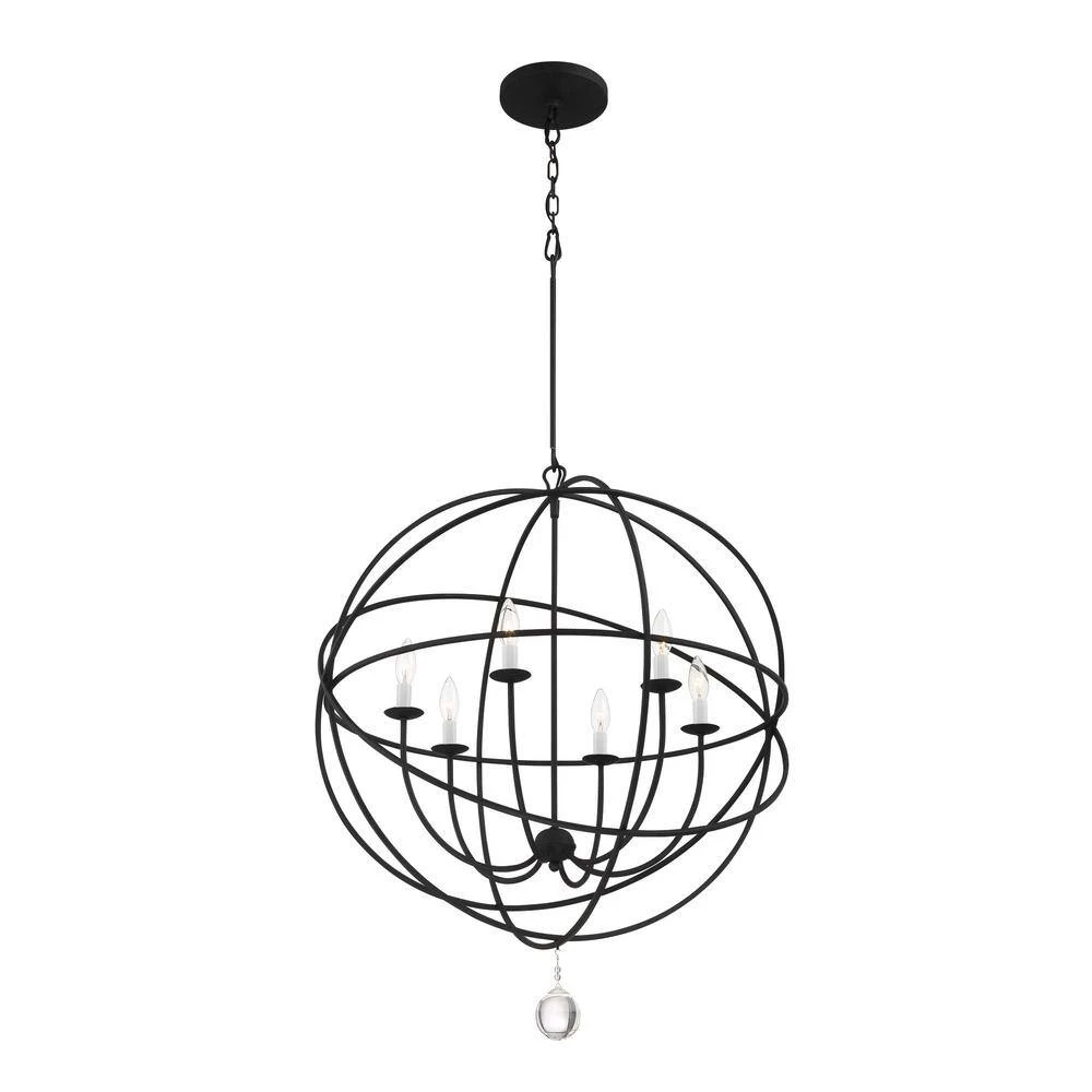 Solaris 6-Light Black Chandelier by Crystorama 5 Solaris 6-Light Black Chandelier by Crystorama - Image 3