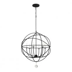 Solaris 6-Light Black Chandelier by Crystorama
