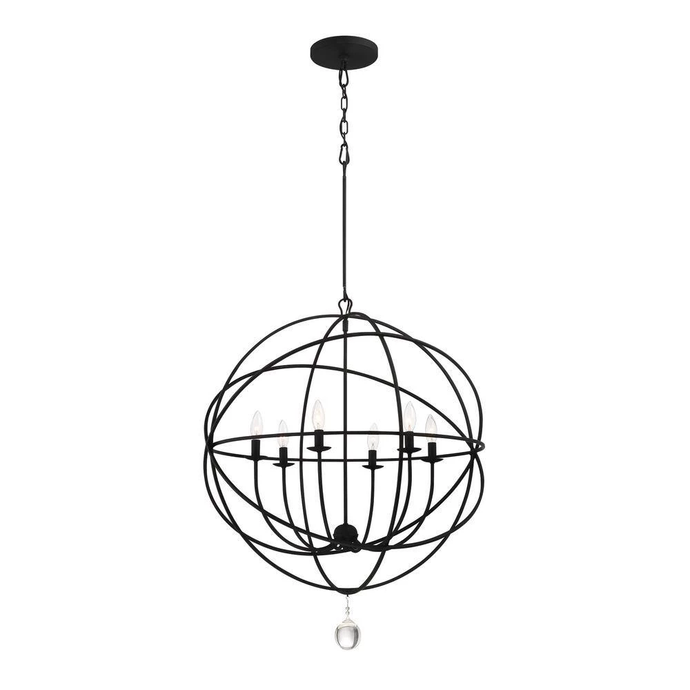 Solaris 6-Light Black Chandelier by Crystorama 4 Solaris 6-Light Black Chandelier by Crystorama - Image 2