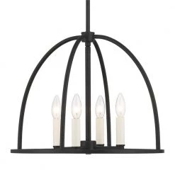 Abbott 4-Light Black Chandelier by Crystorama