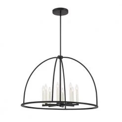 Abbott 8-Light Black Chandelier by Crystorama