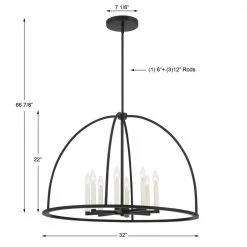 Abbott 8-Light Black Chandelier by Crystorama -Crystorama popular store black crystorama chandeliers abb 3008 bk fa 1000