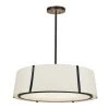 Fulton 6-Light Black Shaded Chandelier with Silk Shade by Crystorama