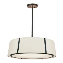 Fulton 6-Light Black Shaded Chandelier with Silk Shade by Crystorama