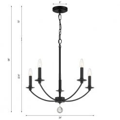 Mila 5-Light Black Chandelier by Crystorama -Crystorama popular store black crystorama chandeliers mil 8005 bk 44 1000