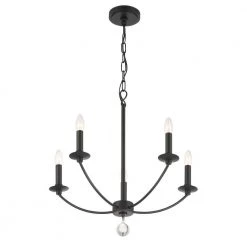 Mila 5-Light Black Chandelier by Crystorama -Crystorama popular store black crystorama chandeliers mil 8005 bk 4f 1000