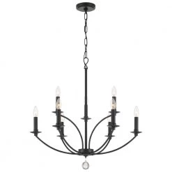 Mila 9-Light Black Chandelier by Crystorama