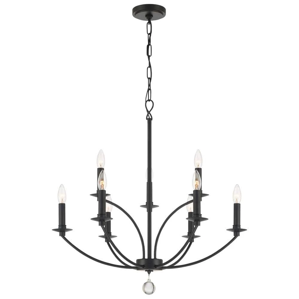 Mila 9-Light Black Chandelier by Crystorama 3 Mila 9-Light Black Chandelier by Crystorama