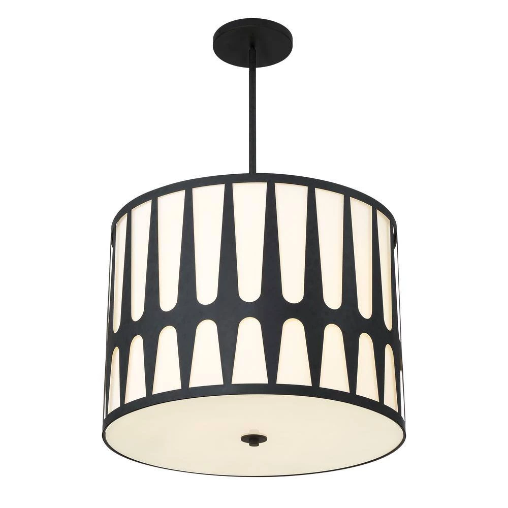 Royston 5-Light Black Pendant by Crystorama 3 Royston 5-Light Black Pendant by Crystorama - Image 2