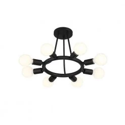 Dakota 15 in. 8-Light Black Flush Mount by Crystorama -Crystorama popular store black crystorama flush mount lights 9043 bk 1f 1000