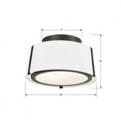 Fulton 12 in. 2-Light Black Flush Mount by Crystorama -Crystorama popular store black crystorama flush mount lights ful 903 bk 44 1000