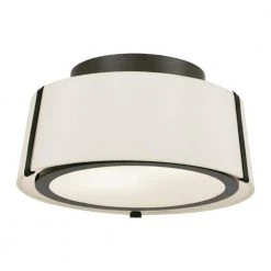 Fulton 12 in. 2-Light Black Flush Mount by Crystorama