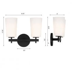 Colton 2-Light Black Wall Sconce by Crystorama -Crystorama popular store black crystorama vanity lighting col 102 bk 44 1000