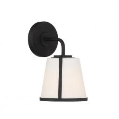 Fulton 1-Light Black Wall Mount by Crystorama
