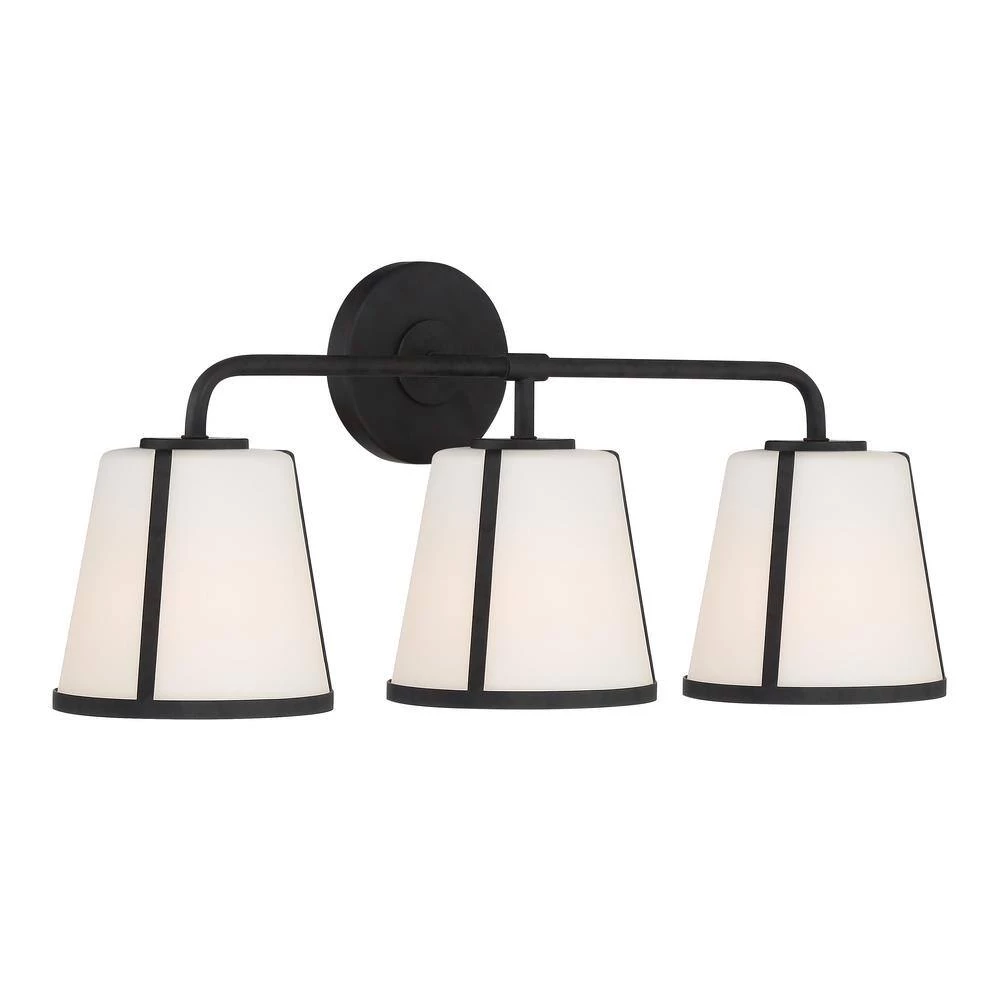 Fulton 23.25 in. 3-Light Black Bathroom Vanity Light by Crystorama 5 Fulton 23.25 in. 3-Light Black Bathroom Vanity Light by Crystorama - Image 3