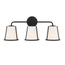 Fulton 23.25 in. 3-Light Black Bathroom Vanity Light by Crystorama