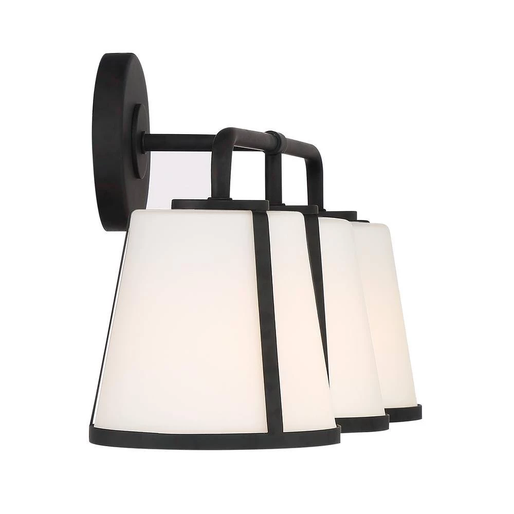 Fulton 23.25 in. 3-Light Black Bathroom Vanity Light by Crystorama 4 Fulton 23.25 in. 3-Light Black Bathroom Vanity Light by Crystorama - Image 2