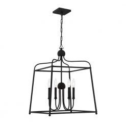 Sylvan 4-Light Black Forged Chandelier by Crystorama