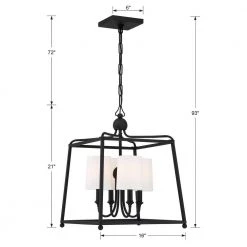 Sylvan 4-Light Black Forged Chandelier with Silk Shade by Crystorama 10 Sylvan 4-Light Black Forged Chandelier with Silk Shade by Crystorama -Crystorama popular store black forged crystorama chandeliers 2245 bf fa 1000