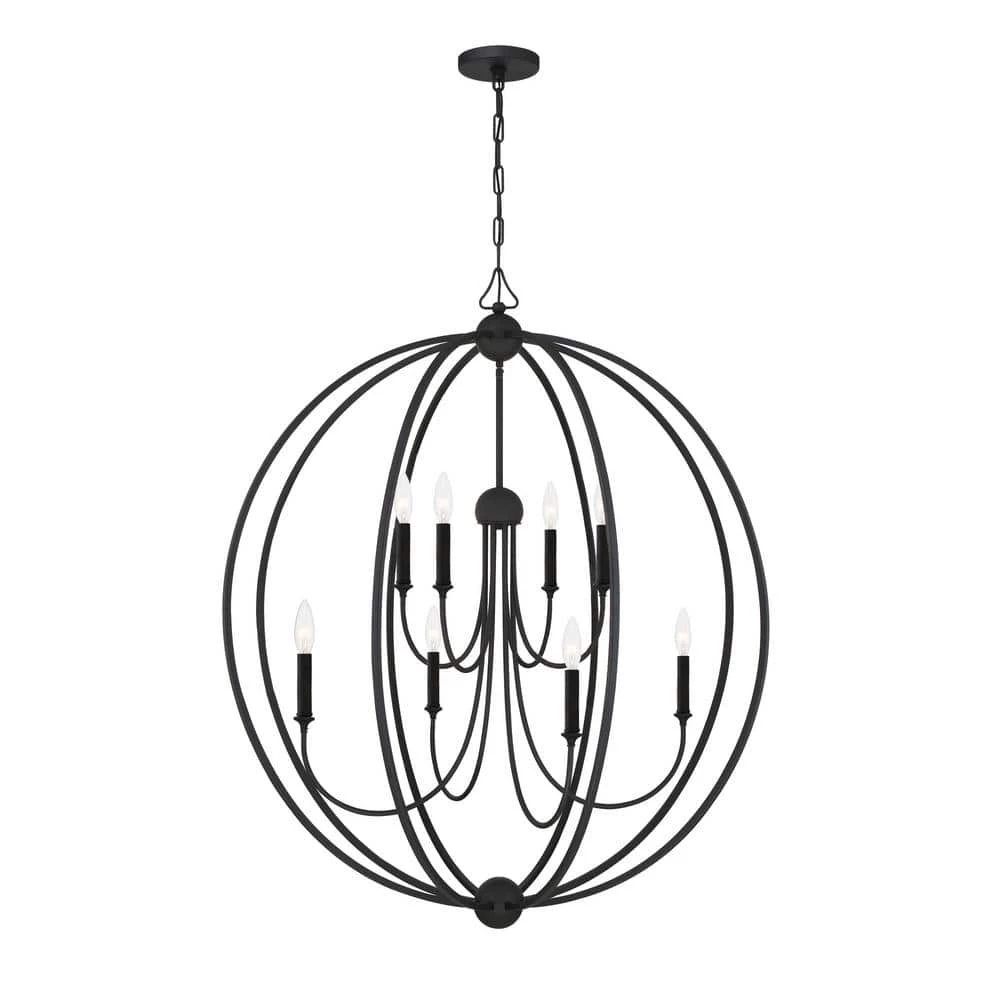 Sylvan 8-Light Black Forged Chandelier by Crystorama 3 Sylvan 8-Light Black Forged Chandelier by Crystorama