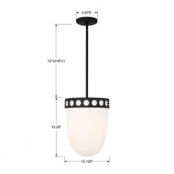 Kirby 3-Light Black Forged Pendant with Glass Shade by Crystorama -Crystorama popular store black forged crystorama chandeliers kir b8103 bf 44 1000