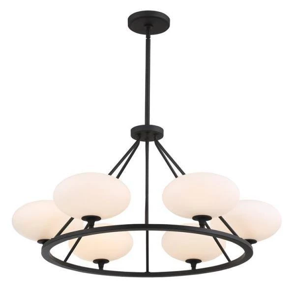 Parker 6-Light Black Forged Chandelier by Crystorama 4 Parker 6-Light Black Forged Chandelier by Crystorama - Image 2