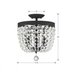 Archer 11.5 in. 3-Light Black Forged Flush Mount by Crystorama -Crystorama popular store black forged crystorama flush mount lights 783 bf cl mwp 44 1000